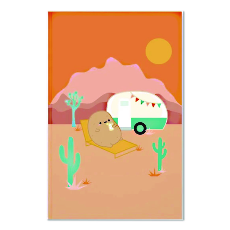Denik Smoko Tayto Potato Joshua Tree Layflat Notebook, 1-Subject, Medium/College Rule, Tan/Orange/White Cover, (72) 8 x 5 Sheets (DNKLFC1896L)