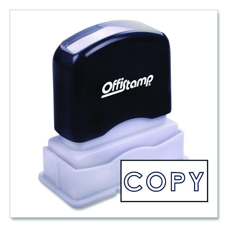 Offistamp Pre-Inked Message Stamp, COPY, 1.63" x 0.38", Blue Ink (MKG034501)