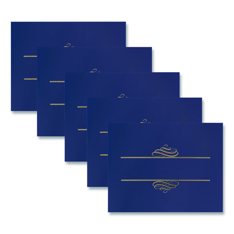 Great Papers! Embossed Foil Certificate Holders, 80-lb Paper, Navy, 5/Pack (GRP903119)
