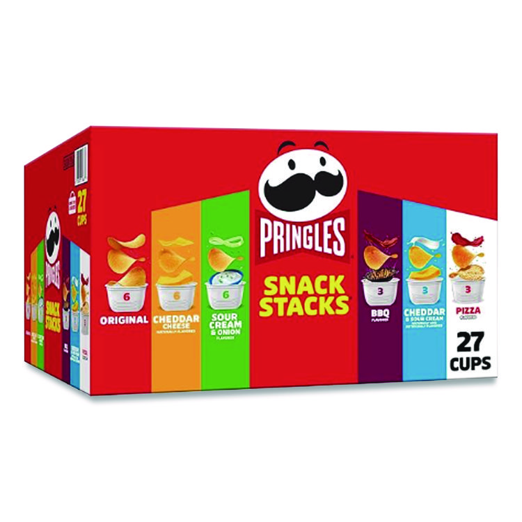 Pringles Snack Stack Variety Pack Crisps, (6) 0.67 and (21) 0.74 oz/Tubs, 27/Carton (PRGKEE18263)