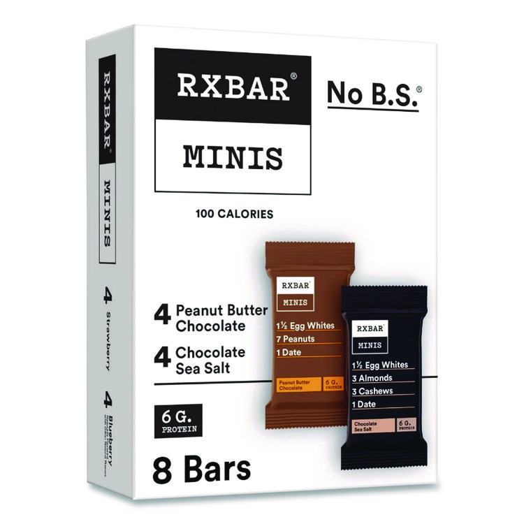 RXBAR Minis Protein Bars, Chocolate Sea Salt and Peanut Butter Chocolate, 0.9 oz Bar, 8/Box (RXBKEE00190)