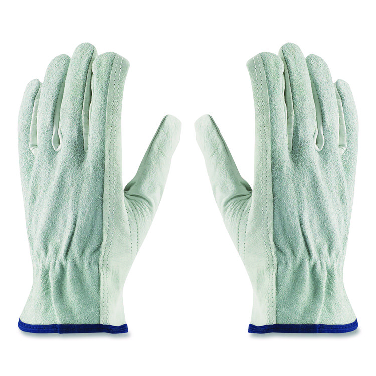 PIP Top-Grain Leather Drivers Gloves with Shoulder-Split Cowhide Leather Back, Gunn Cut, Keystone Thumb, X-Large, Gray, Pair (PID68161SBXL)