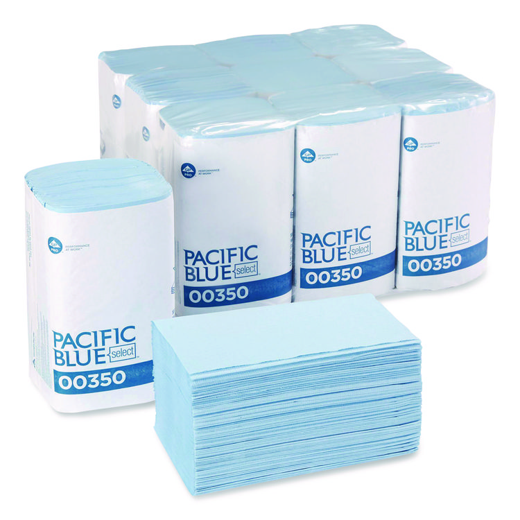 Georgia Pacific Professional Two-Ply Singlefold Auto Care Paper Wipers, 9.5 x 10.5, Blue, 250/Pack, 9 Packs/Carton (GPC00350)