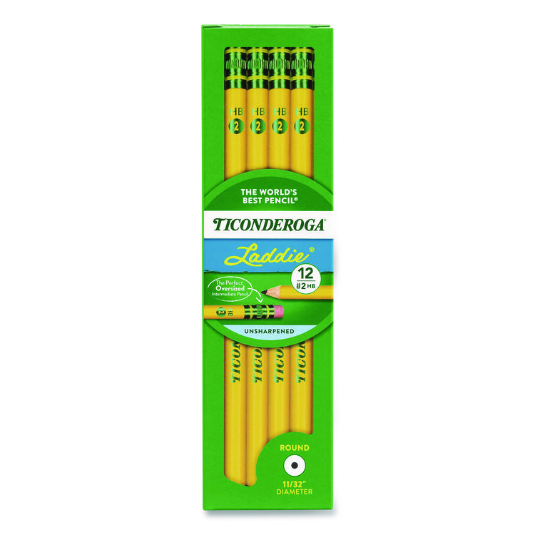 Ticonderoga Ticonderoga Laddie Woodcase Pencil with Microban, HB (#2), Black Lead, Yellow Barrel, 12/Pack (DIX133040002)
