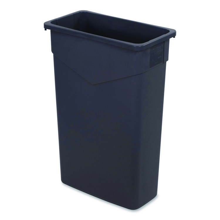 Carlisle TrimLine Rectangle Waste Container, 23 gal, Plastic, Gray, 4/Carton (CFS34202323)