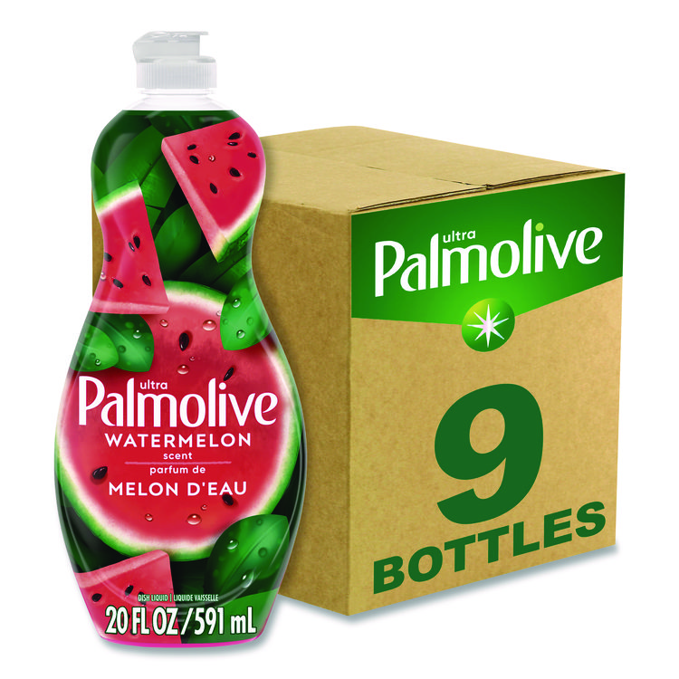 Ultra Palmolive Dishwashing Liquid, Watermelon Scent, 20 oz Bottle, 9/Carton (CPC61047428)