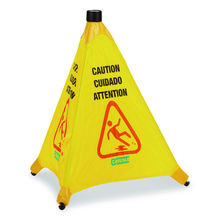 Carlisle Pop-Up Caution Cone, 18 x 22.25 x 20, Yellow (CFS3694204)