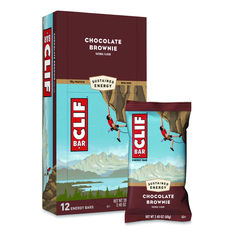 CLIF Bar Energy Bar, Chocolate Brownie, 2.4 oz Bar, 12 Bars/Box (CBCCCC50180)