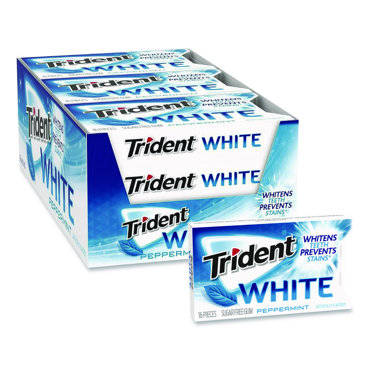 Trident Sugar-Free Gum, Peppermint, 12 Sticks/Pack, 9 Packs/Box (CDBAMC67608)