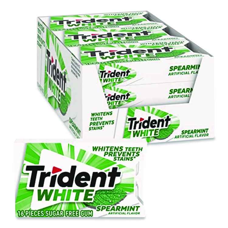 CDBAMC67610 - Trident Sugar-Free Gum, White Spearmint, 16 Sticks/Pack, 9 Packs/Box (CDBAMC67610)
