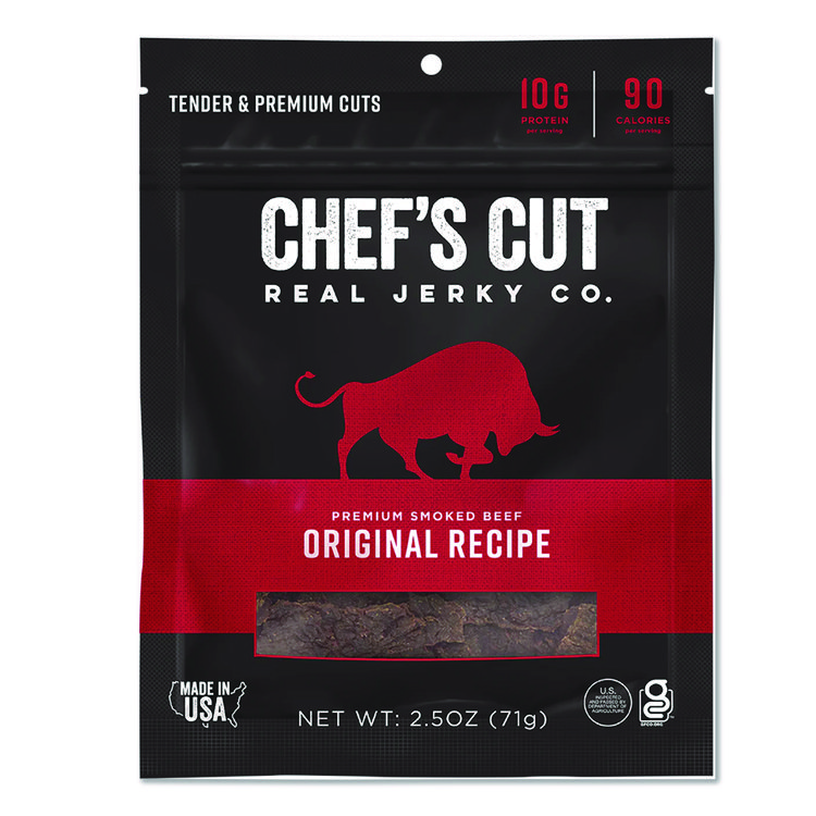 Chef's Cut Real Steak Jerky, Original Recipe, 2.5 oz Bag (CHUCCR00500)