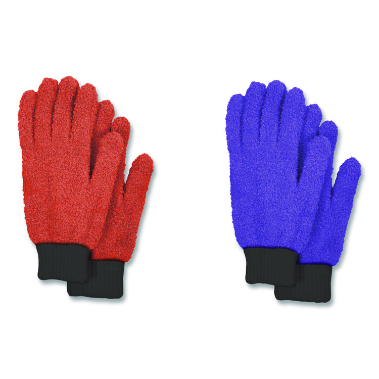 CHAGRINOVATIONS Microfiber Dusting Gloves, 2 Coral Gloves with Black Cuffs, 2 Purple Gloves with Black Cuffs (CH7TU05790)