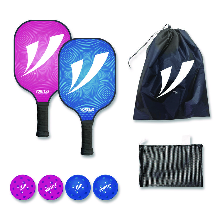 CHAGRINOVATIONS Pickleball Set, Pink/Blue, 15.75" x 7.75" x 2.9" (CH7VX68130)