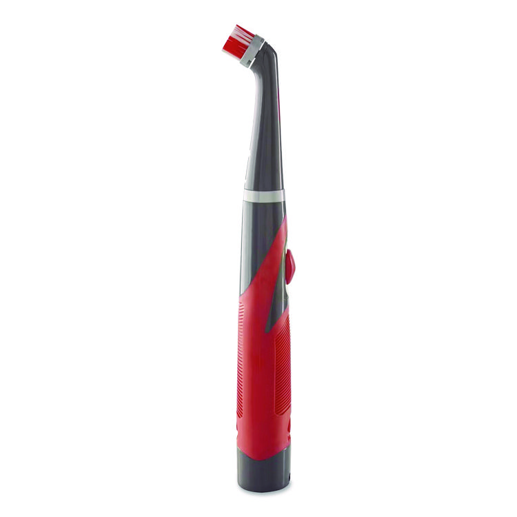 Rubbermaid Multi-Purpose Cordless Battery Power Scrubber, Red/White Nylon Bristles, 12.68" Brush, 7" Red/Black Handle (RUB1839685)
