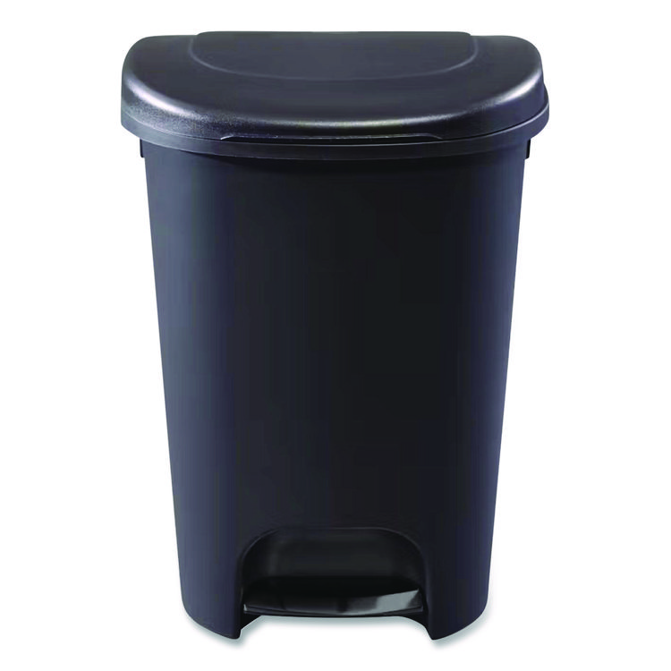 Rubbermaid Classic Step-On Trash Can, 13 gal, Resin, Black (RUB1843028)