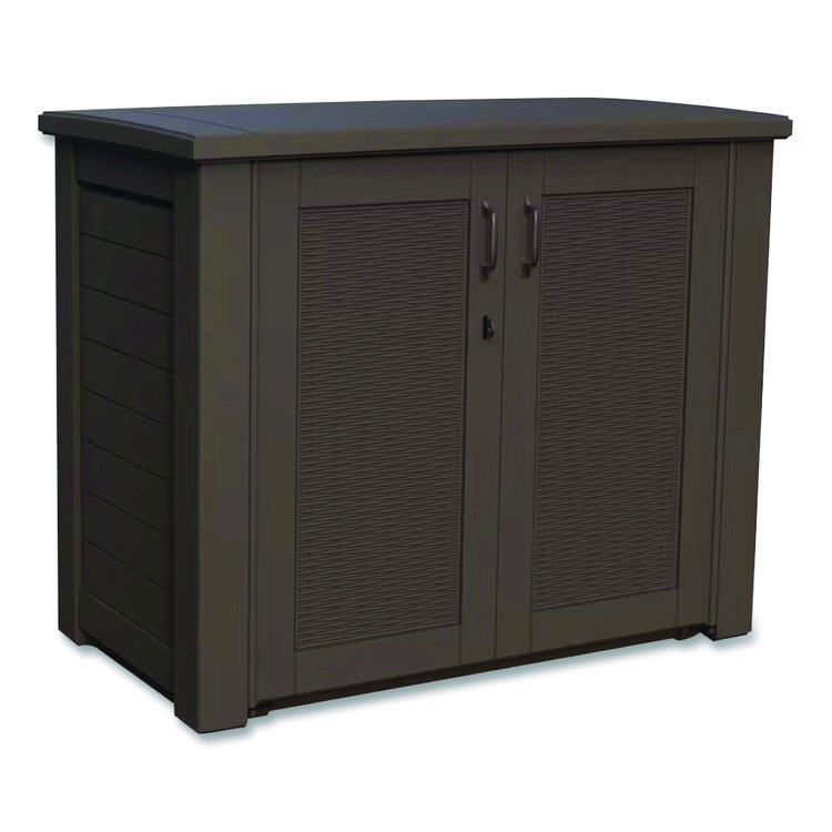 Rubbermaid Bridgeport Storage Cabinet, 16.44 cu ft, 4 ft x 2 ft x 3 ft, Black Oak (RUB1889849)
