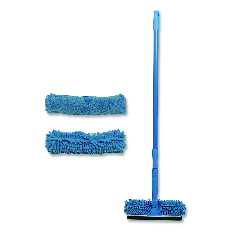 CHAGRINOVATIONS Window Cleaner Set, with Washing Pads, 11", 49" Plastic Handle, Blue (CH7TU68122)
