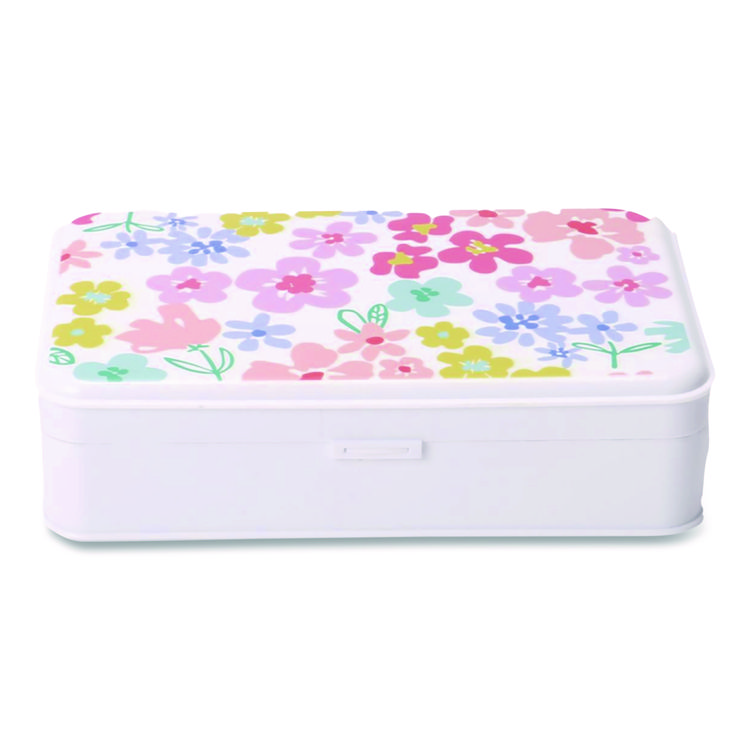 CHAGRINOVATIONS Pencil Case, Floral Pattern, 2 Compartments, 5" x 8.75" x 2.75", Pink/Yellow/Green (CH7FI68187)