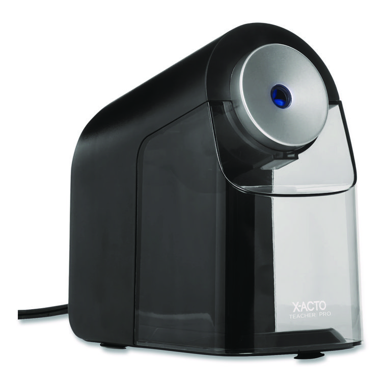 X-ACTO Model 1675 TeacherPro Classroom Electric Pencil Sharpener, AC-Powered, 4 x 7.5 x 8, Black/Silver/Smoke (EPI1675X)