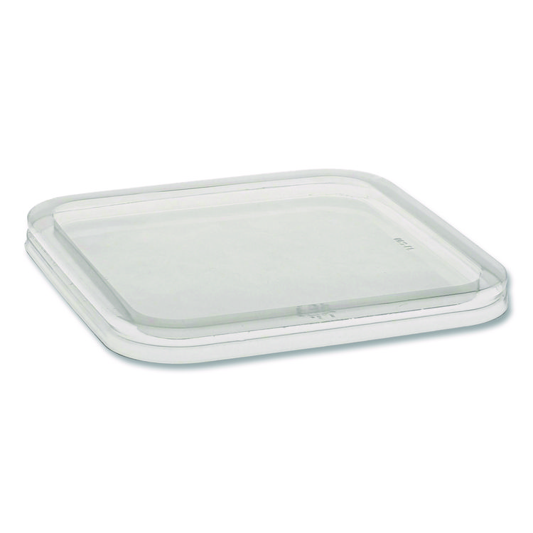 Pactiv Evergreen EarthChoice Recycled PET Container Lid, for 6" Square RPET Containers, 6.25 x 0.39 x 6.25, Clear, Plastic, 360/Carton (PCT6SFLY)