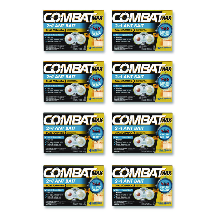 Combat Max 2-in-1 Ant Bait, 4/Pack, 8 Packs/Carton (DIA07172)
