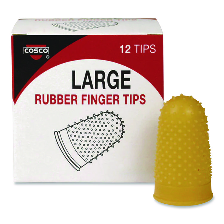 COSCO Fingertip Pads, Size 12, Large, Amber, 12/Pack (CSC098130)