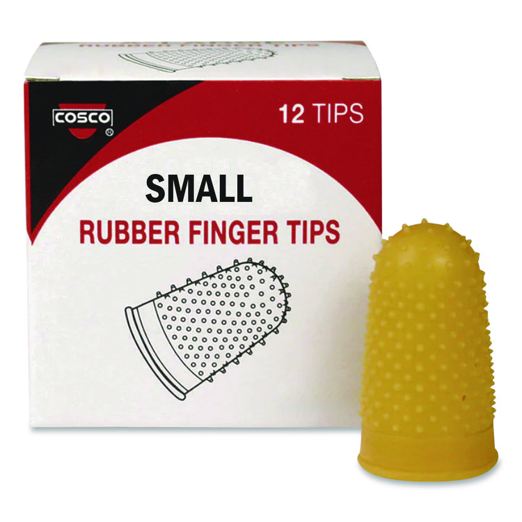 COSCO Fingertip Pads, Size 11, Small, Amber, 12/Pack (CSC098172)