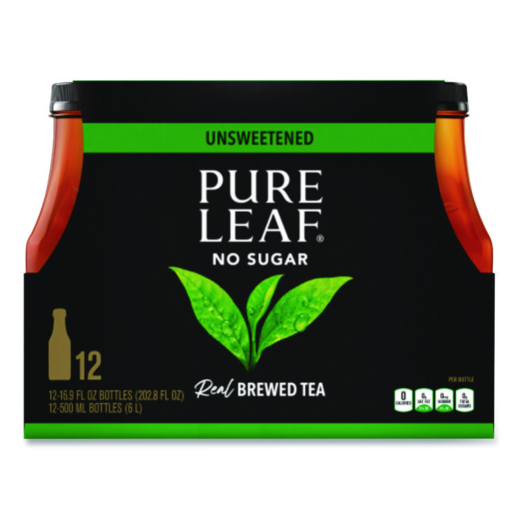 Pure Leaf Iced Tea, Unsweetened, 18.5 oz, 12/Carton (PEP134072CT)