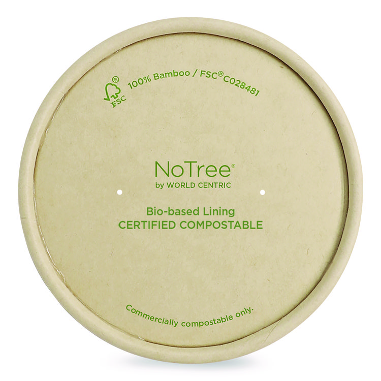 World Centric Paper Lids for Bowls, 4.6" Diameter, Brown, 500/Carton (WORBOLPA12K)
