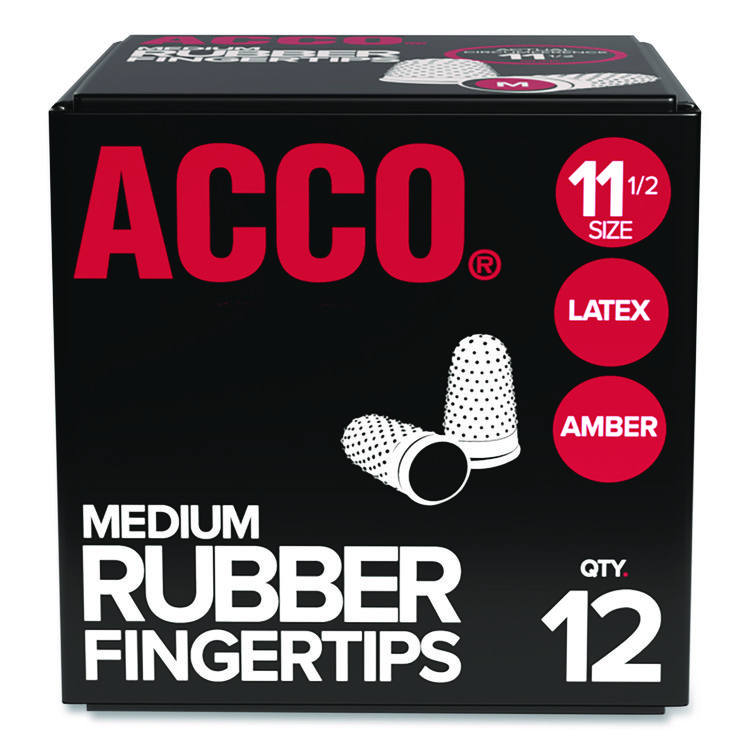 Swingline Rubber Finger Tips, 11 1/2 (Medium), Amber, Dozen (SWI54035)