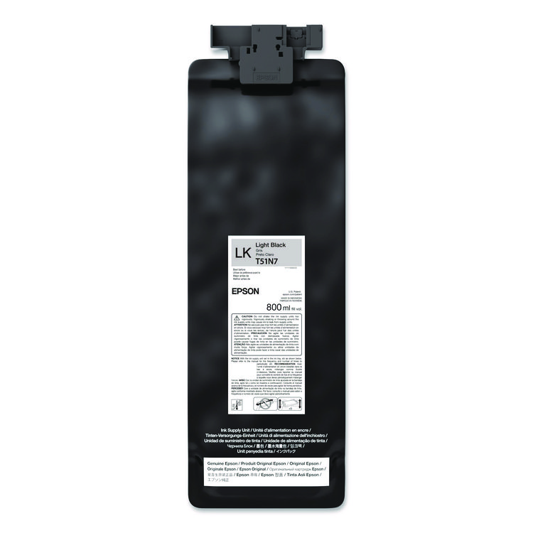Epson T51N720 (T51N) UltraChrome GS3 Eco-Solvent Ink, 800 mL, Light Black (EPST51N720)