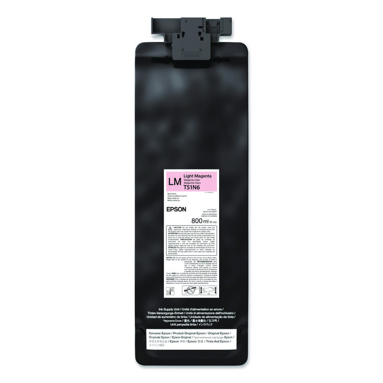 Epson T51N620 (T51N) UltraChrome GS3 Eco-Solvent Ink, 800 mL, Light Magenta (EPST51N620)