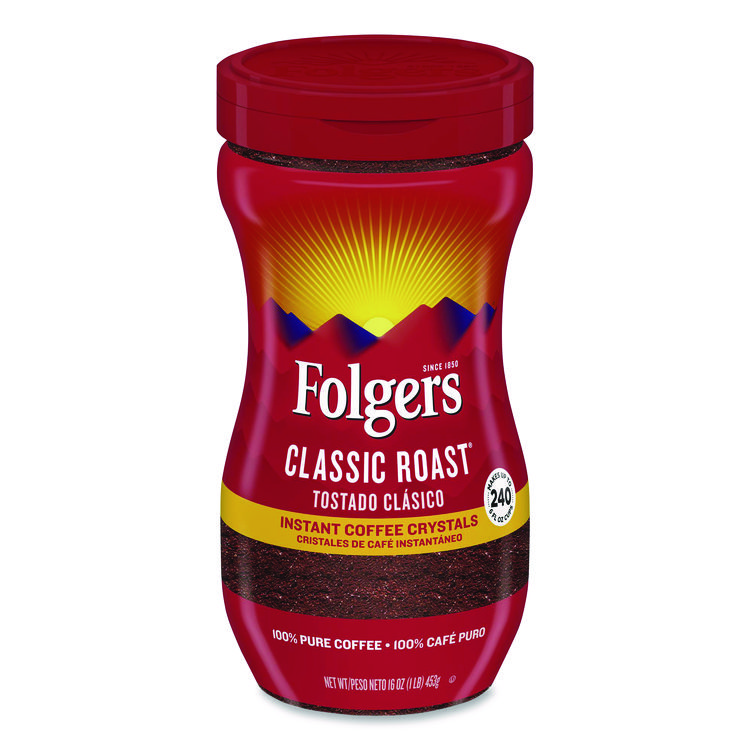 Folgers Classic Roast Instant Coffee, 16 oz Jar (FOL06922)