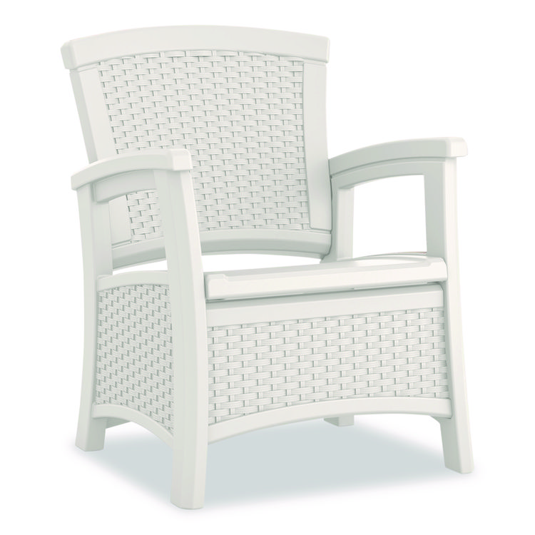 SUNCAST CORPORATION Elements Club Chair with Storage, Supports Up to 300 lb, 17" Seat Height, 25.25" x 29.75" x 35.5", Ice Cube (SUABMCC1800CB)