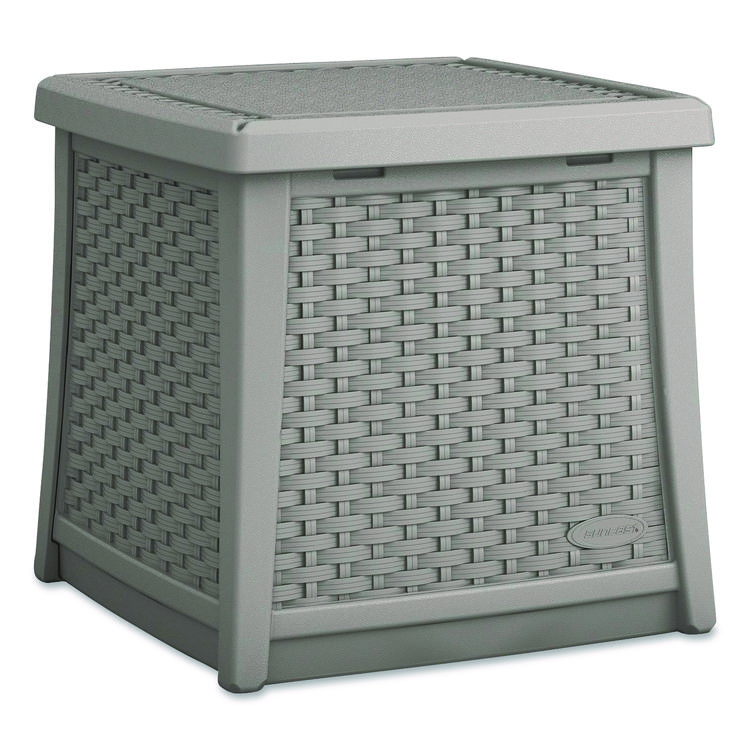 SUNCAST CORPORATION Elements End Table with Storage, Square, 18.75w x 18.75d x 18h, Dove Gray Top, Dove Gray Base (SUABMDB1310DG)