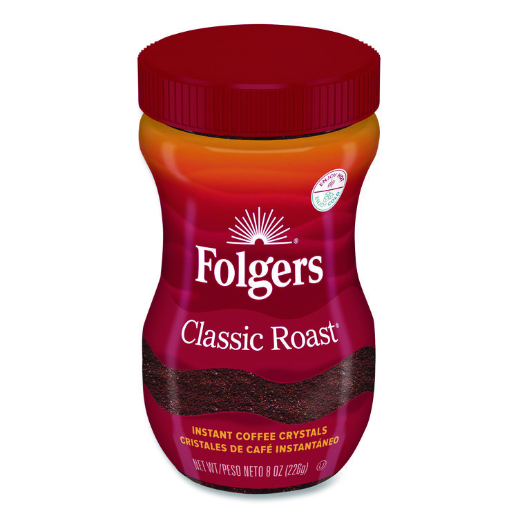 Folgers Classic Roast Instant, 8 oz Jar (FOL20629)
