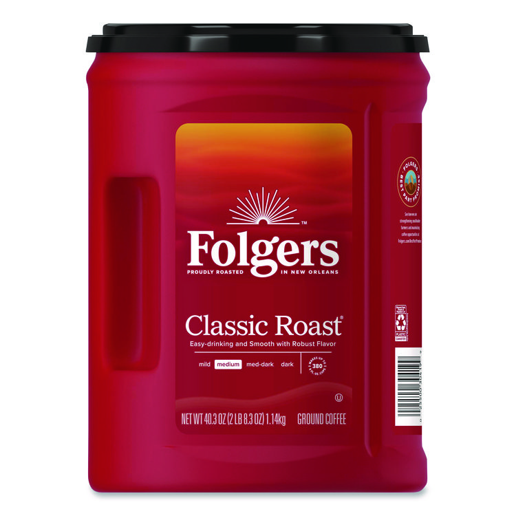 Folgers Classic Roast Ground Coffee, Classic Roast, 40.3 oz Canister (FOL30419EA)