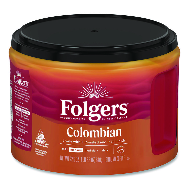 Folgers 100% Columbian Coffee, 22.6 oz Canister (FOL30445)