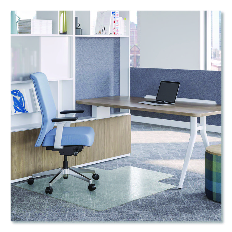deflecto OceanMat Carpet Chair Mat, 45 x 53, Lipped, Clear (DEFCM1K232OCB)