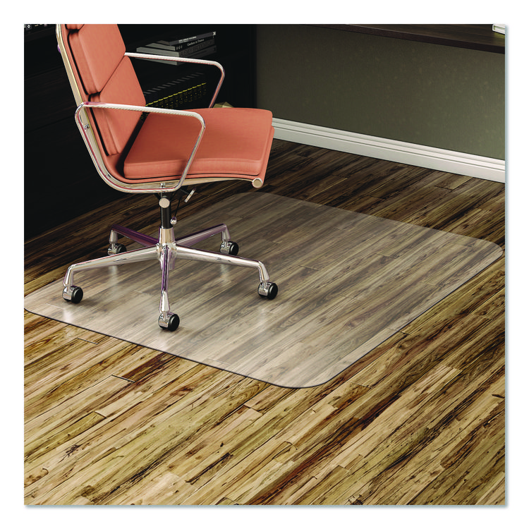 deflecto EconoMat All Day Use Chair Mat for Hard Floors, Flat Packed, 46 x 60, Clear (DEFCM21442F)