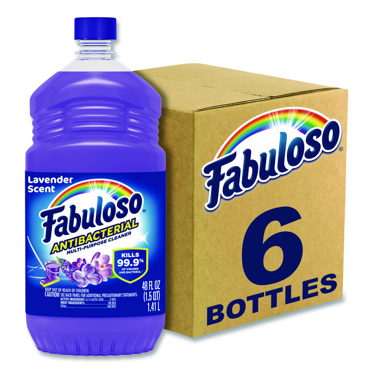 Fabuloso Antibacterial Multi-Purpose Cleaner, Lavender Scent, 48 oz Bottle, 6/Carton (CPC98573)