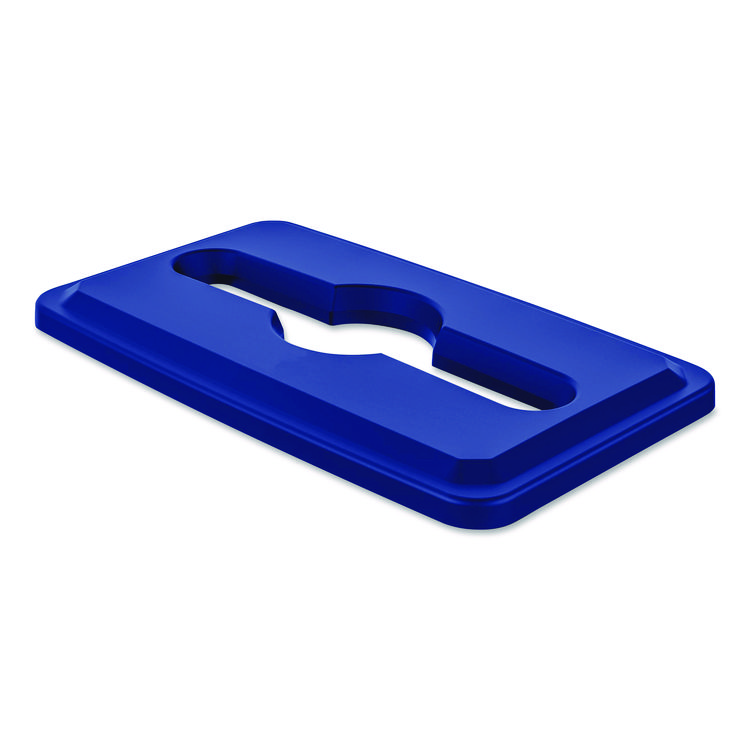 Suncast Commercial 23 Gallon Resin Slim Trash Can Paper Recycling Lid, 11.87 x 20.25 x 1.35, Blue (SUATCNLID03BLD)