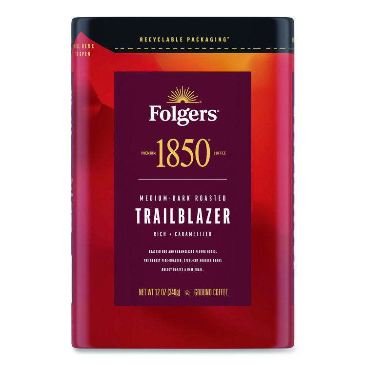 1850 Trailblazer Roast Ground Coffee, 12 oz Canister (FOL62881EA)