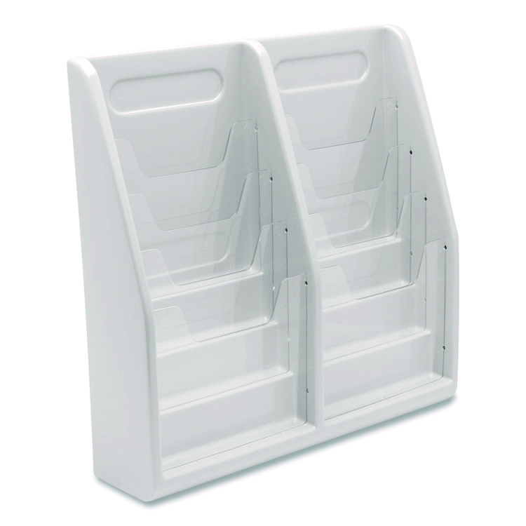 deflecto Multi-Tiered Desktop/Wall-Mount Literature Holders, 20.25w x 5d x 19.88h, Gray (DEF52209)