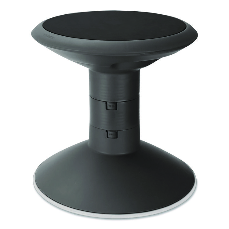 Storex Wiggle Stool, Backless, Supports Up to 250 lbs, 12" to 18" Seat Height, Black Seat, Black Base (STX00300U01C)