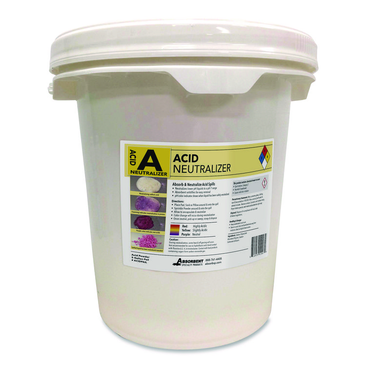 ABSORBENT SPECIALTY PRODUCTS Acid Neutralizer, 12.1 to 60.36 L, 5 gal Pail (QKDACIDPAIL)