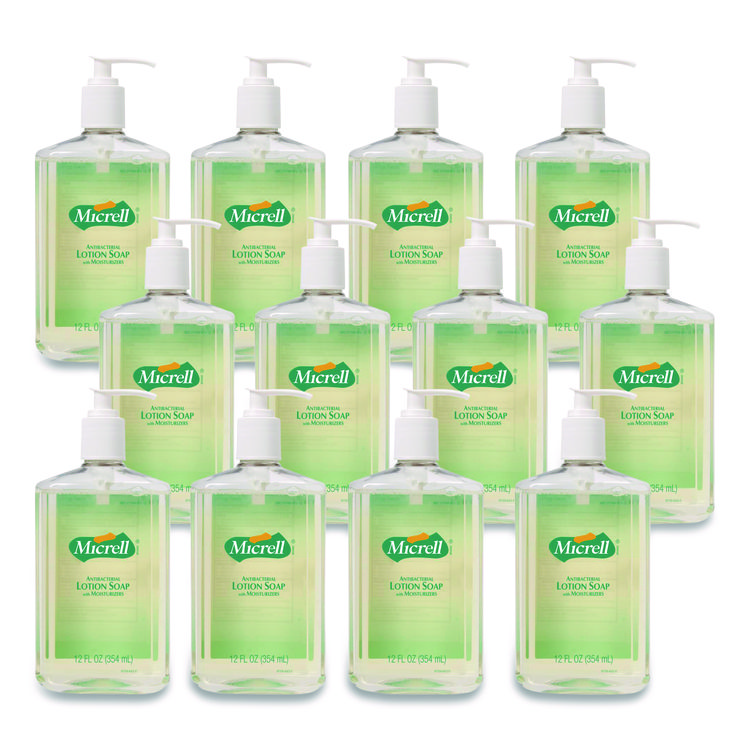 MICRELL Antibacterial Lotion Soap, Floral Scent, 12 oz (GOJ975912)