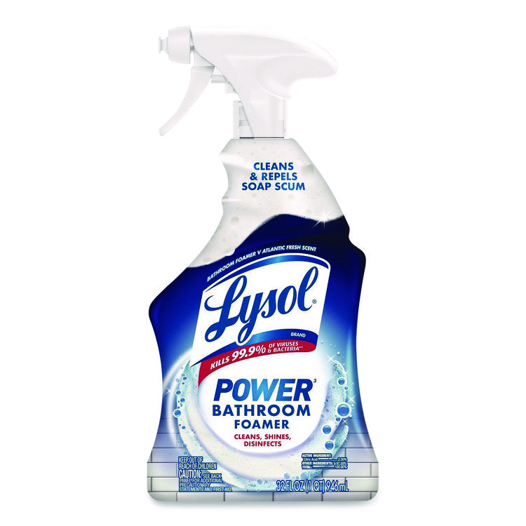 LYSOL Brand Disinfectant Power Bathroom Foamer, Liquid, Atlantic Fresh, 32 oz Spray Bottle (RAC02699)