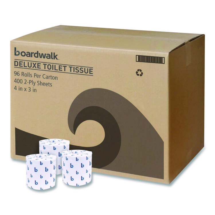 Boardwalk Two-Ply Toilet Tissue, Septic Safe, White, 400 Sheets/Roll, 96 Rolls/Carton (BWK6144)