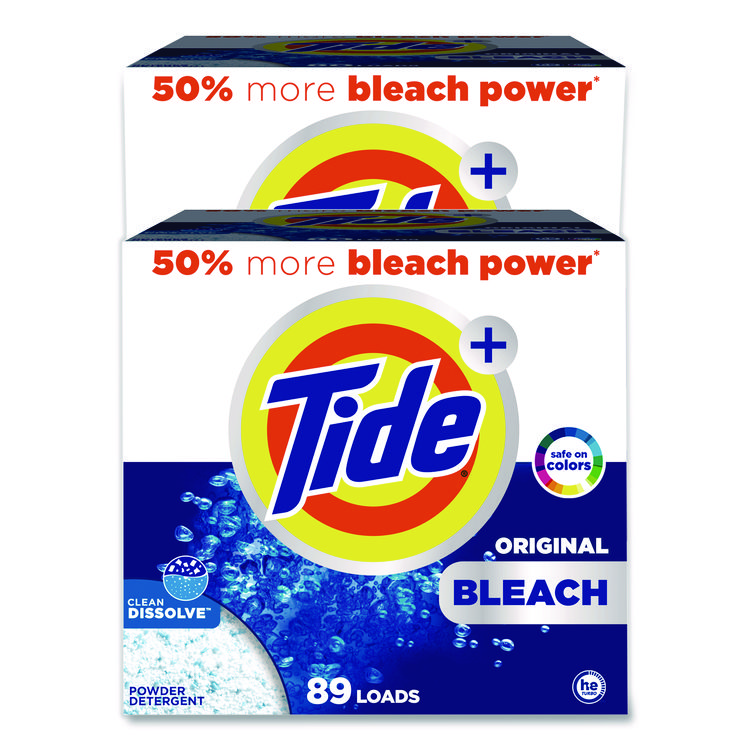 Tide Laundry Detergent with Bleach, HE Compatible, 80 Loads, Tide Original Scent, Powder, 129 oz Box, 2/Carton (PGC16667CT)